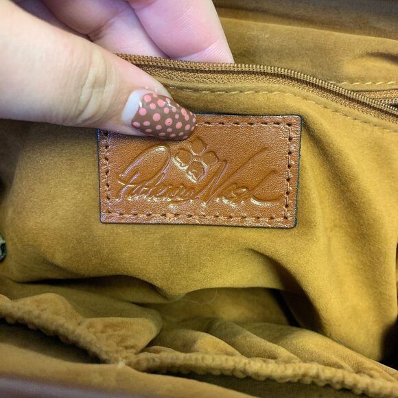 Patricia Nash Brown Leather Crossbody Bag With Adjustable Strap & Brass Hardware - Picture 7 of 7